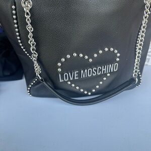 Love Moschino Black Heart Chain Shoulder Bag